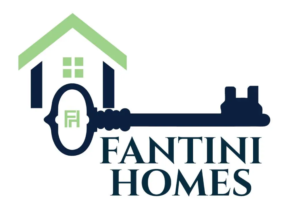 Logo featuring a house with a key for Fantin Homes.